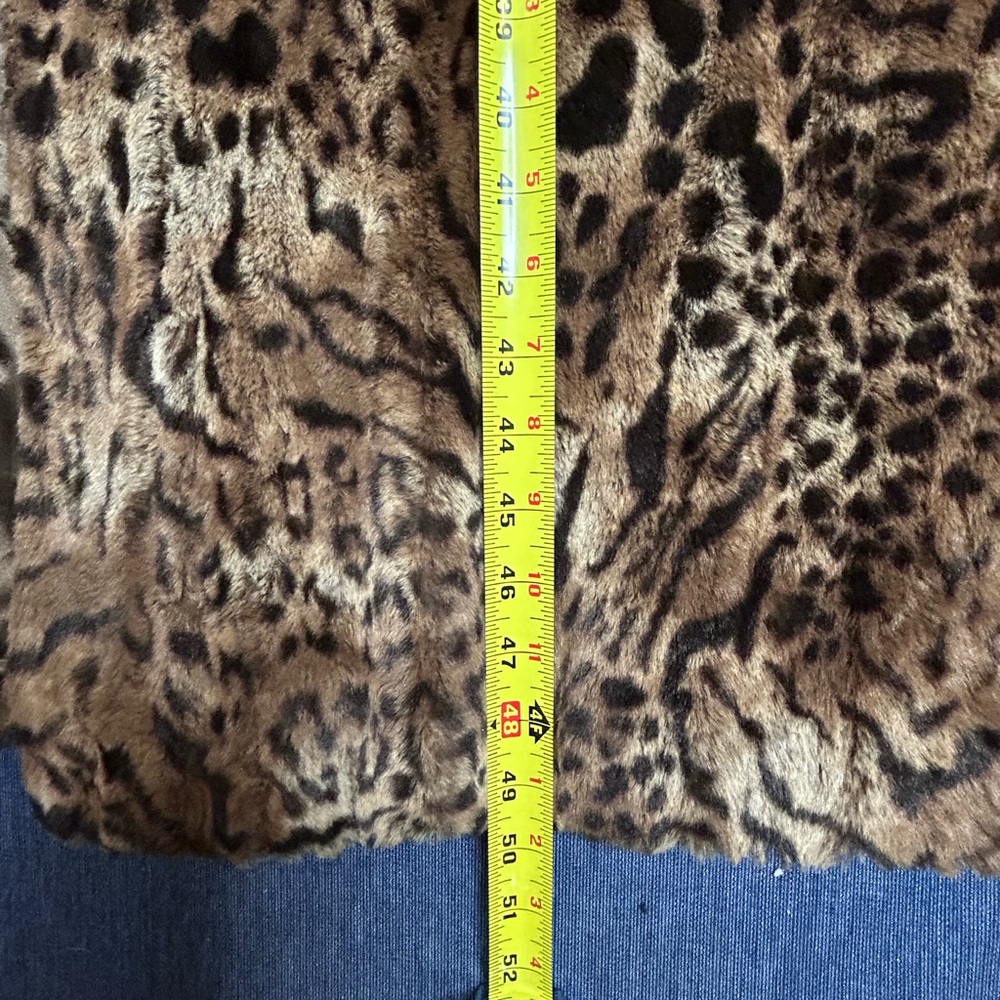 VTG Pamela McCoy Women's Faux Fur Leopard Print Trenc - Picture 11 of 13